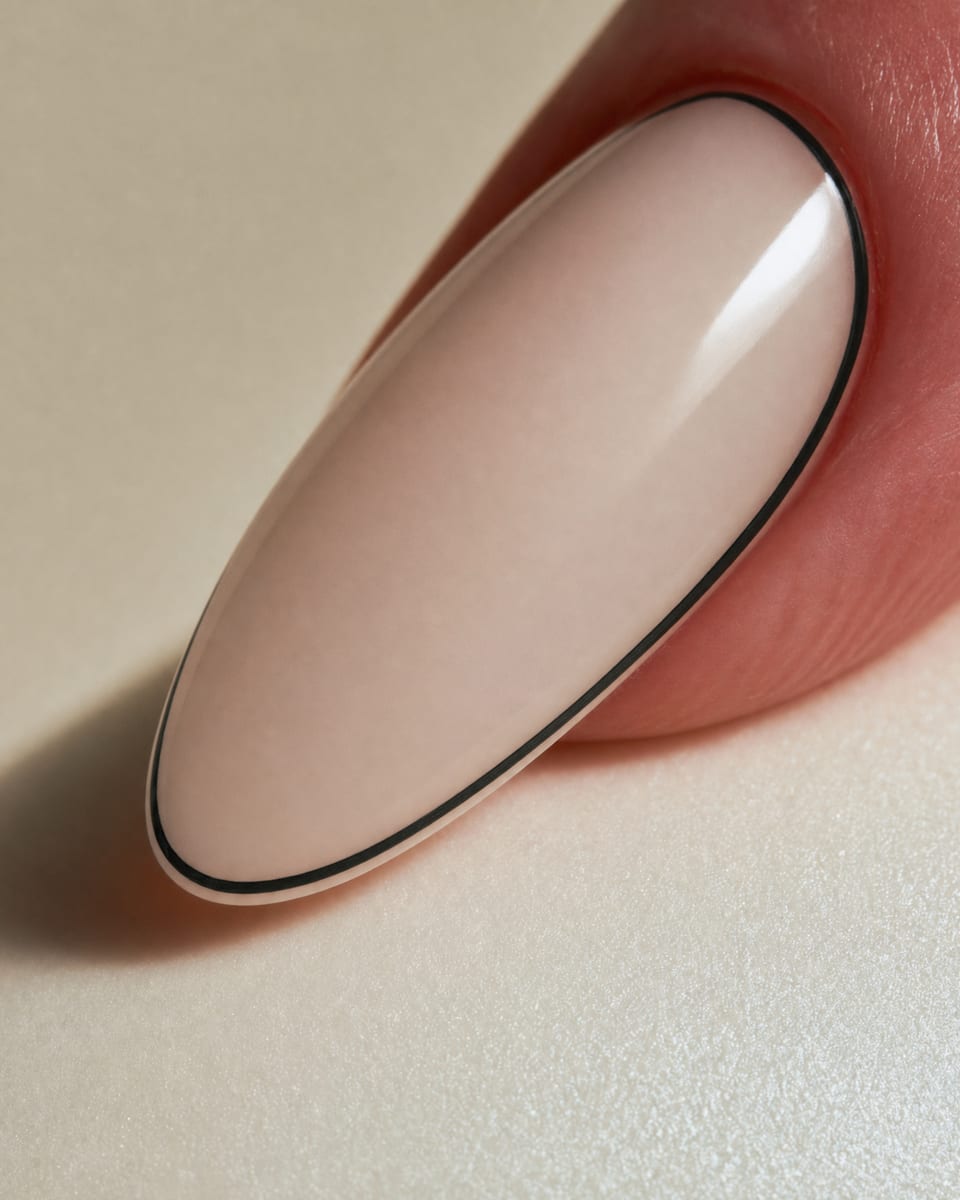 Fine black outline tracing the edge of each nail
